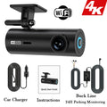 Dashcam for Car Black Box Driving Video Recorders 4K WiFi Mini Front Camera Dash Cam 24H Parking Monitor Car Recording Camera