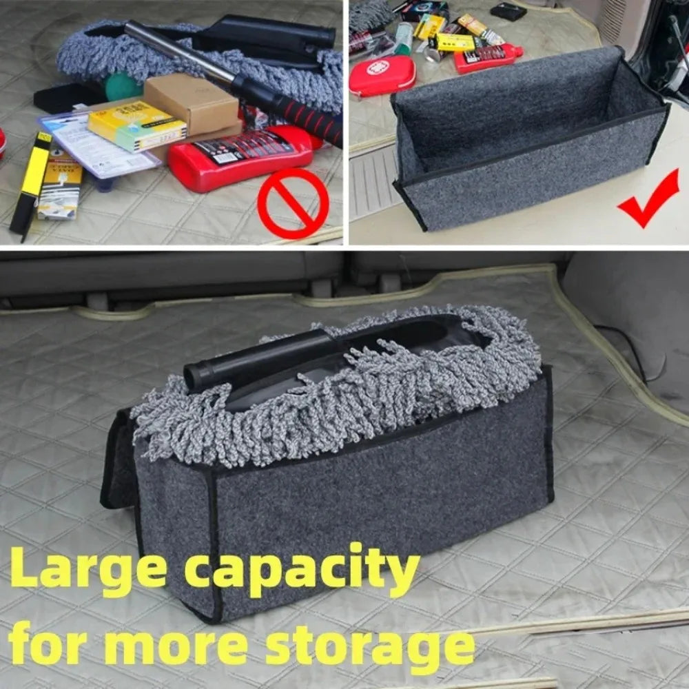 KKJOY Large anti Slip Car Trunk Organizer with Compartments for Boot Storage Tool and Accessory Keeping Use