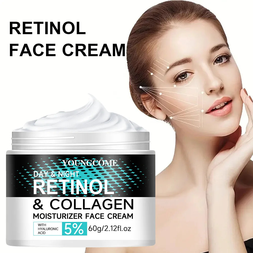 Retinol Anti Aging Face Cream and Collagen Face Cream Moisturizing Shrink Pores Whitening Vitamin Retinol, Moisturizing Dry Skin