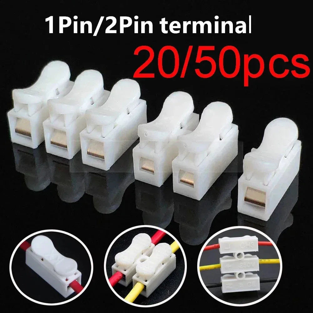 10/20/50Pcs No Solding Quick1P 2P 3P Cable Wire Connector No Screw Terminal Block Spring Clamp