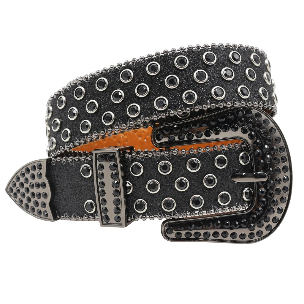 Hot Rhinestone Belts Studded Skull Lether Belts for Women Luxury Designer Brand Strap For Jeans Suppliers White Black