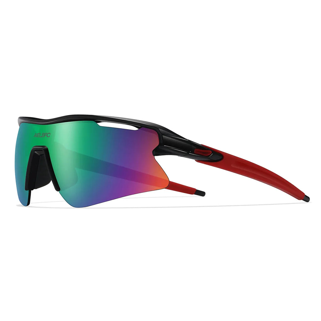 AIELBRO Sports Sunglasses for Men Women Cycling Running - UV400 Protection Bicycle Glasses for Road Bike & Outdoor Activities