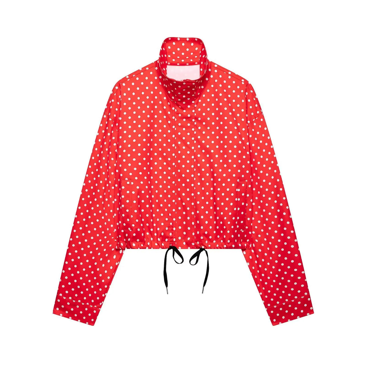 TARUXY Fashion Polka Dot Print Jacket Coat Women's Stand Collar Long Sleeved Workwear Coat Ins Hot Short Casual Female Jackets