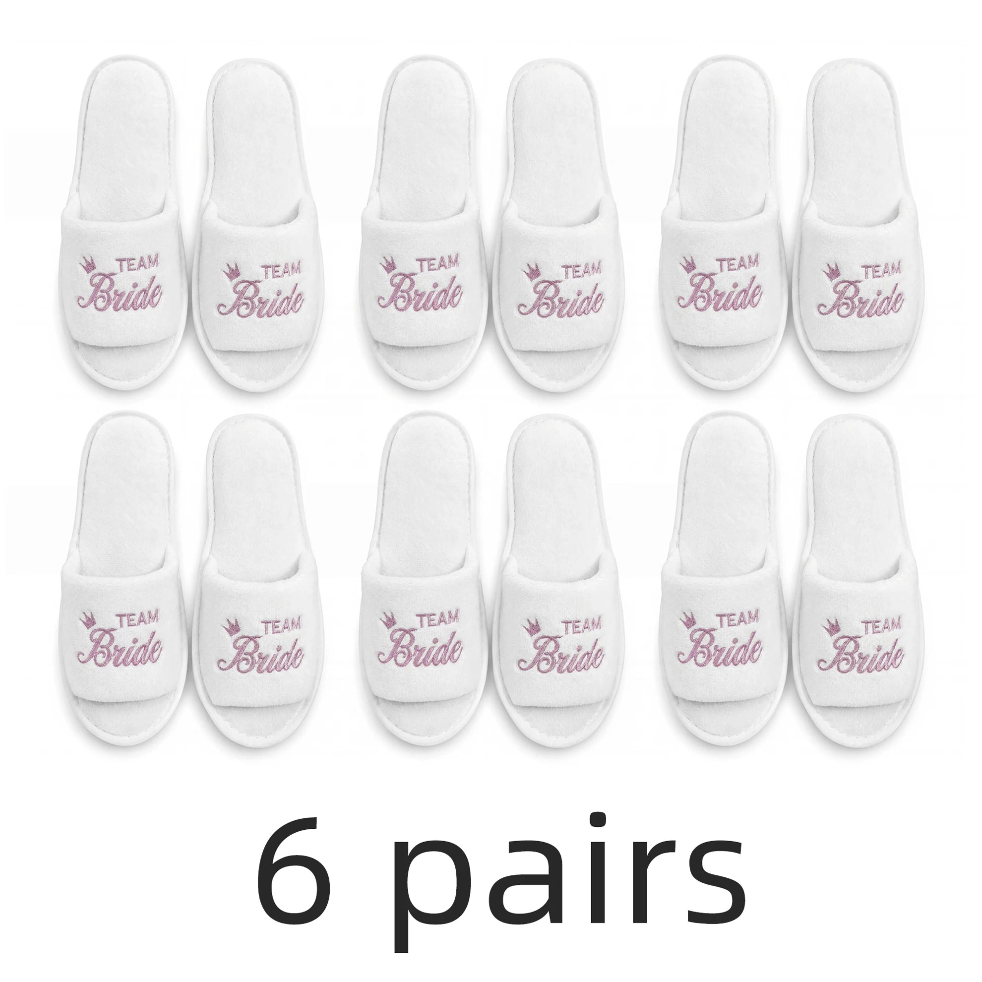 Bride & Bridesmaid, Wedding Party Guests Home Slip On Shoes Bridal Party Slippers Open-toe With Golden, Mint Green and Pink