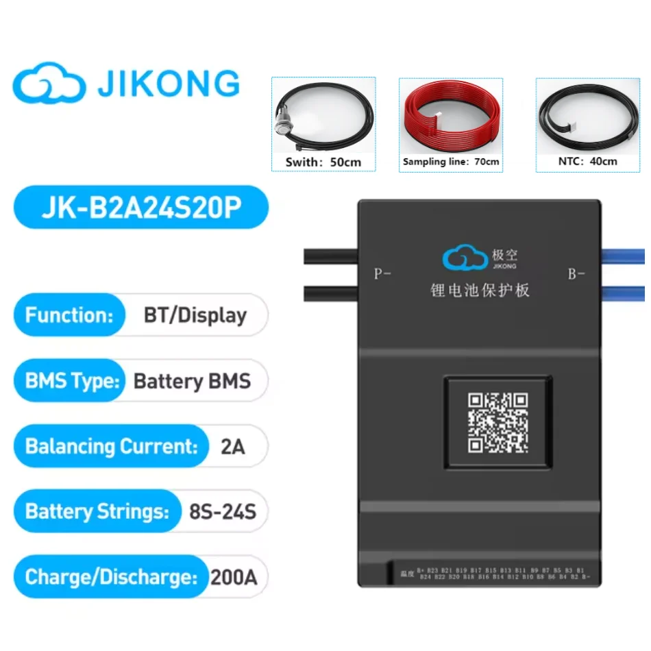 JIKONG Jk Bms BD6A24S12P Active Balance Bms 8S 10S 12S 16S 17S 20S 24S Smart Bms 60A 100A 150A 200A Lifepo4 Li-Ion Lto Battery