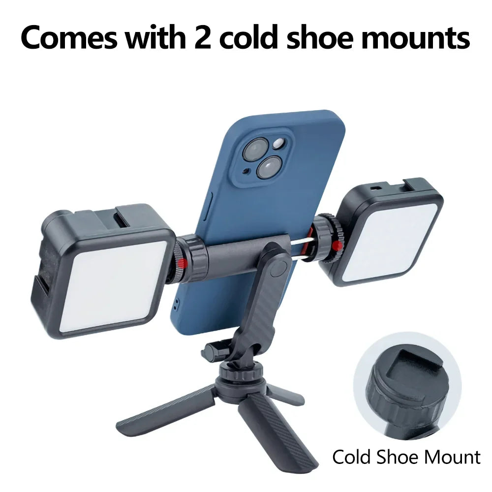 Multi-functional Phone Holder Vertical Shooting Mount DSLR Camera Monitor Mount Tripod Mount Clamp for Smartphone Vlog Shooting