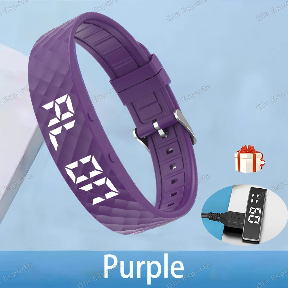 Vibrating Alarm Clock Watch Heavy Sleepers Silent Wake-Up Smart Bracelet Men Women Adjustable Wearable Vibration Wrist Band HW12