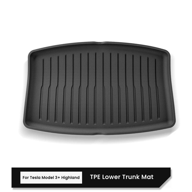 for Tesla Model 3+ Highland 2024-2026 Car Front Rear Trunk Mats TPE Lower Trunk Storage Protective Cargo Liner Anti Dirty Pads