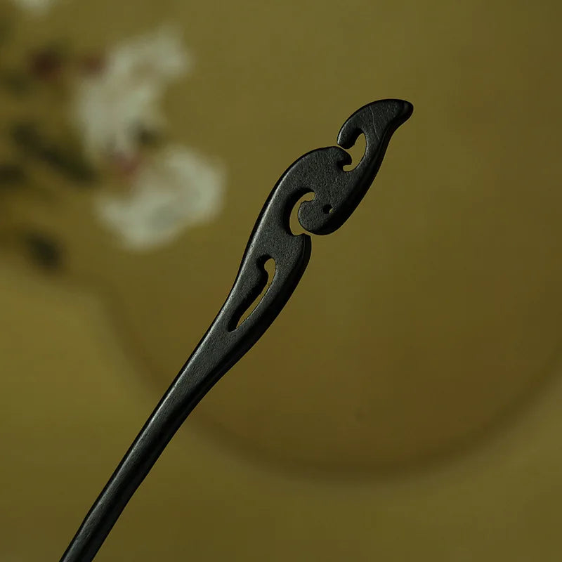 Antique Style Imitation Ebony Hairpin Plain Hairpin Simple Style Retro Hanfu Qipao Accessories for Women