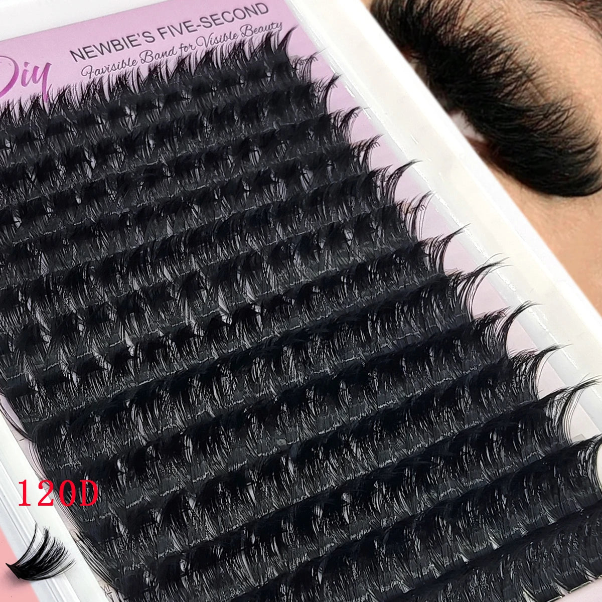 HBZGTLAD 14Rows Individual Lashes Natural Russia Volume Mink Eyelash  100-200D Cluster Eyelash Extension Makeup  eyelashes