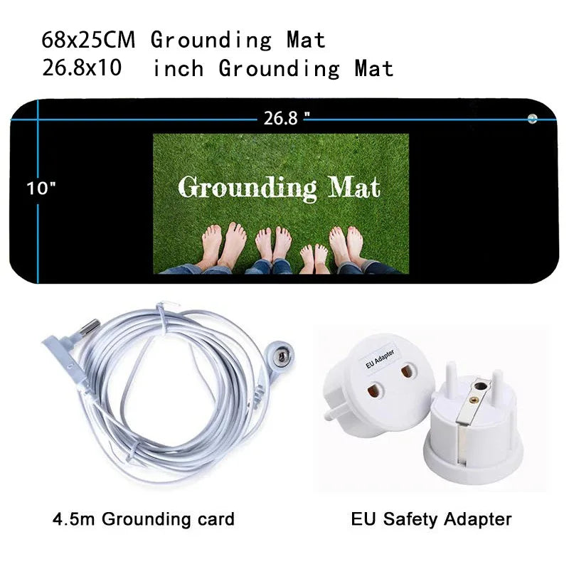68x25cm PU Leather Grounding Mat Earthing Pad EMF Protection Sleep Support Stress Relief Pain Relief Anxiety Relief for Home Pro