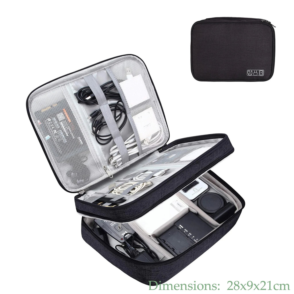 Portable Travel Cable Organizer Case Cable Storage Bag Waterproof Digital Electronic Accessories Organizer for USB Charger Plug