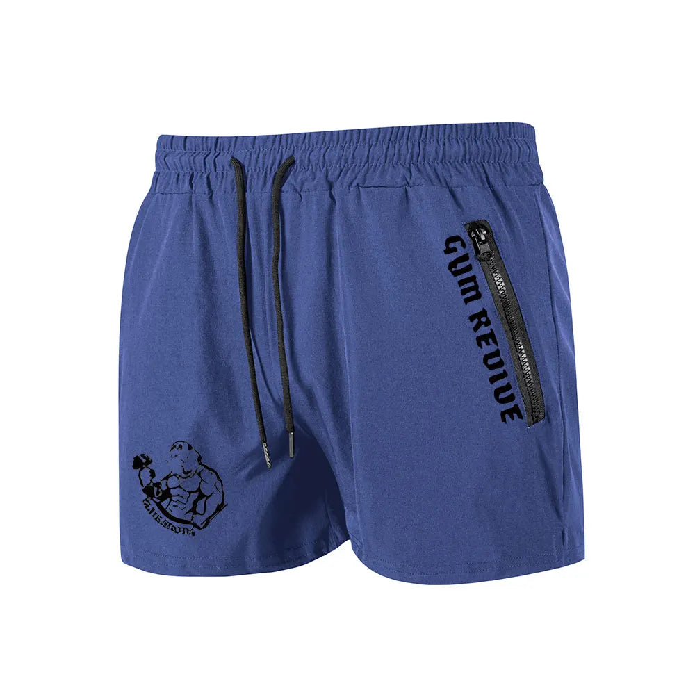 Men's Printed Shorts Summer Quick Dry Side Double Zipper Pockets Design Running Basketball Training Gym Shorts