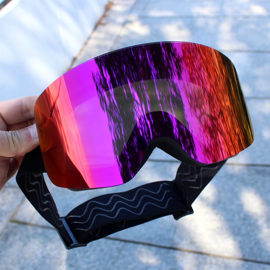 Big Ski Snowboard Goggles Women Men Skiing Eyewear Mask UV 400 Snow Protection Over Glasses Adult Double Anti-Fog Cylindrical