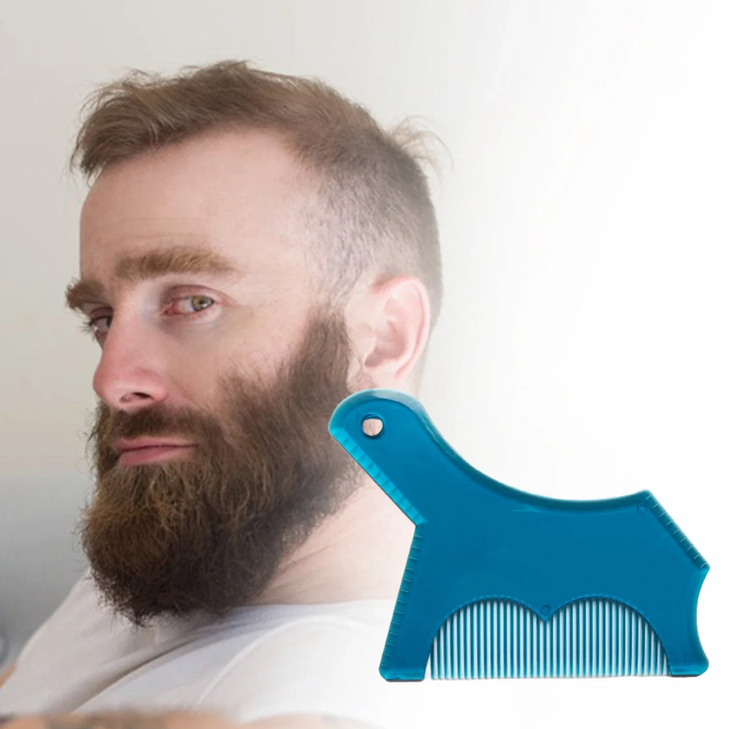 Men's All-in-One Beard Styling Comb - Creative Beard Stencil and Shaping Template Tools for Perfectly Groomed Facial Hair