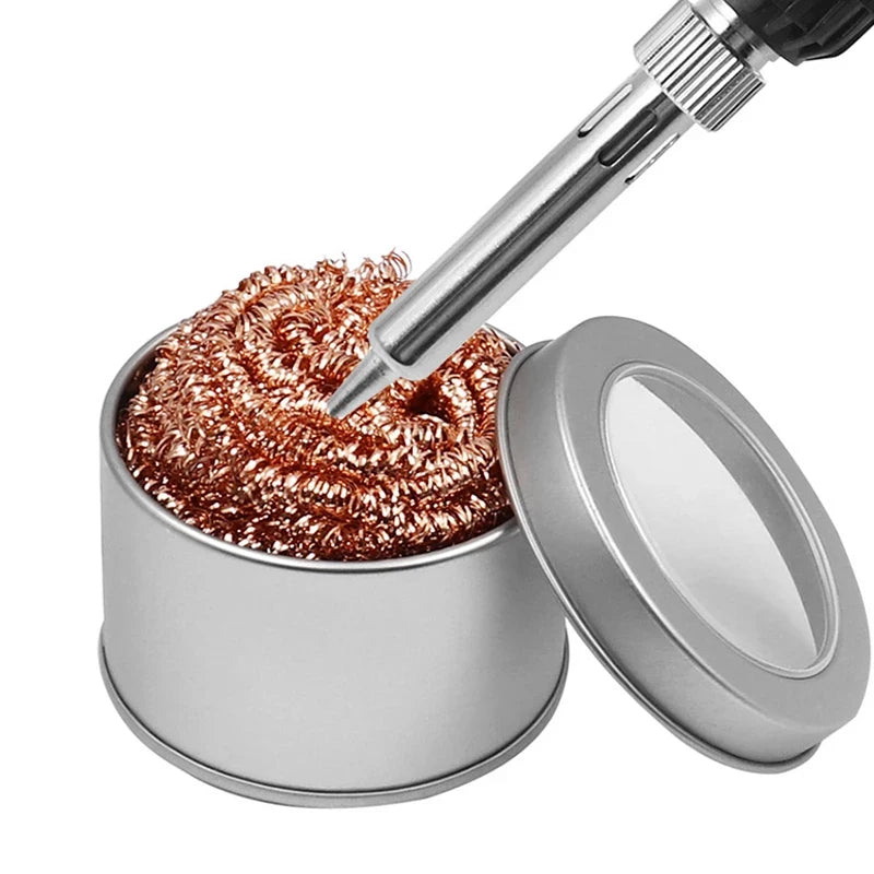 1Pcs Desoldering Cleaning Ball Soldering Iron Mesh Filter Cleaning Nozzle Tip Copper Wire Cleaner Ball Metal Dross Box Clean Bal