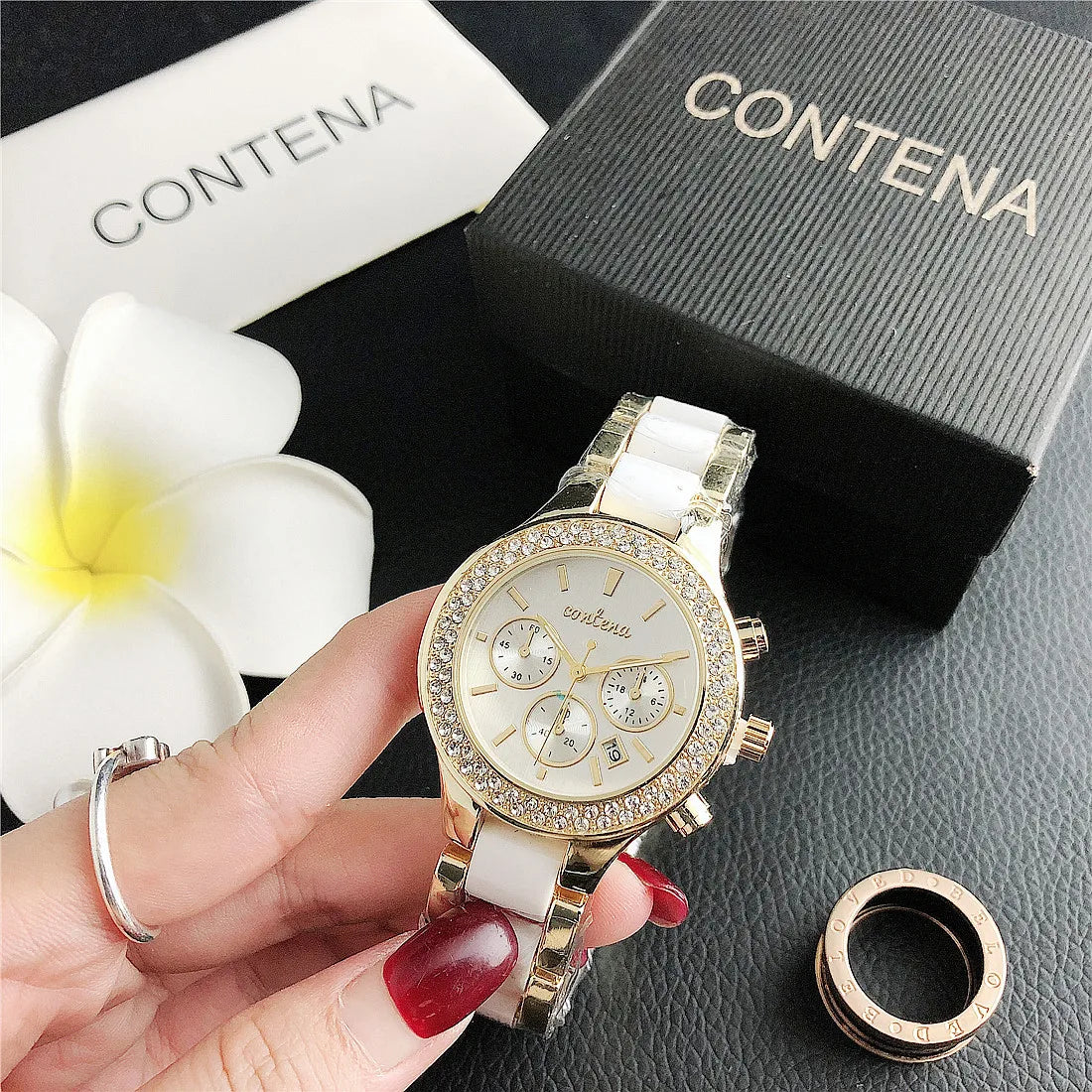 CONTENA Top Brand Luxury Watches for Women Fashion Creative Steel Bracelet Women's Watches Ladies Quartz Watch Reloj Mujer