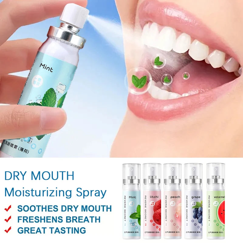 Convenient Breath Refreshing Spray, Various Fruit Flavors, Alcohol Free, Breath Care, Suitable for Dating and After Dinner