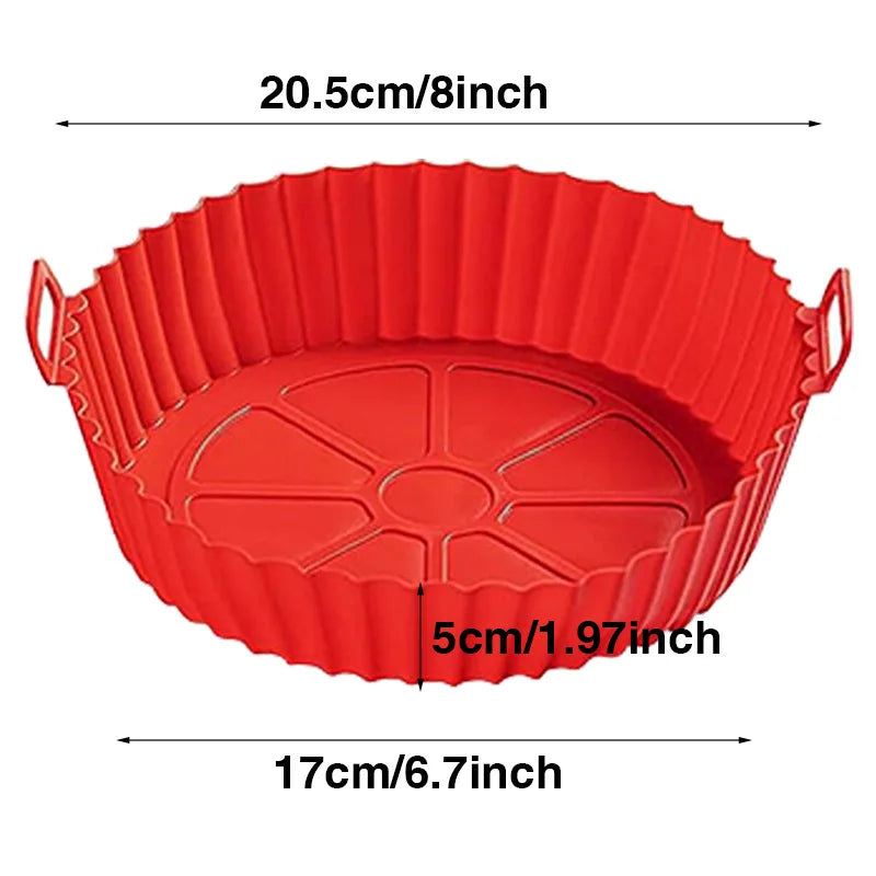 Silicone Air Fryer Liners Pot,Airfryer Basket Cooking Gadgets ,Reusable Baking Tray Non-stick Pizza Pan Oven Kitchen Accessories