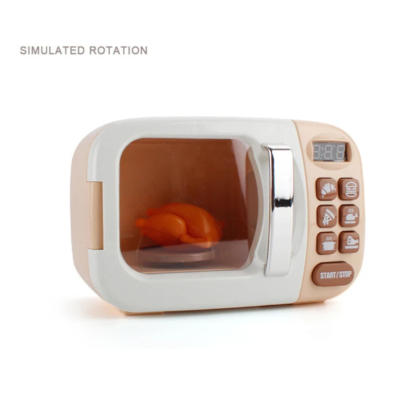 Simulation Electric Kitchen Toys Appliances Pop-up Toaster Microwave Oven Washer Dryer Mixer Blender Set Coffee Maker for Kids