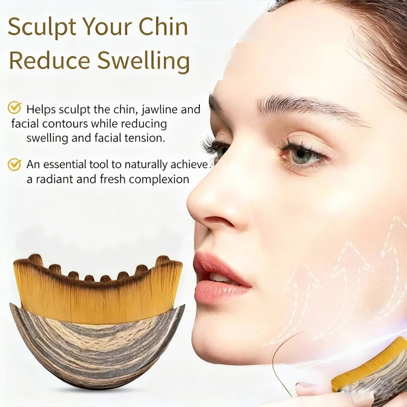 Lymphatic Contour Face Brush Dry Facial Brush Soft Bristles Contoured Lymphatic Massage Tool Home Spa Gentle Exfoliation Brush