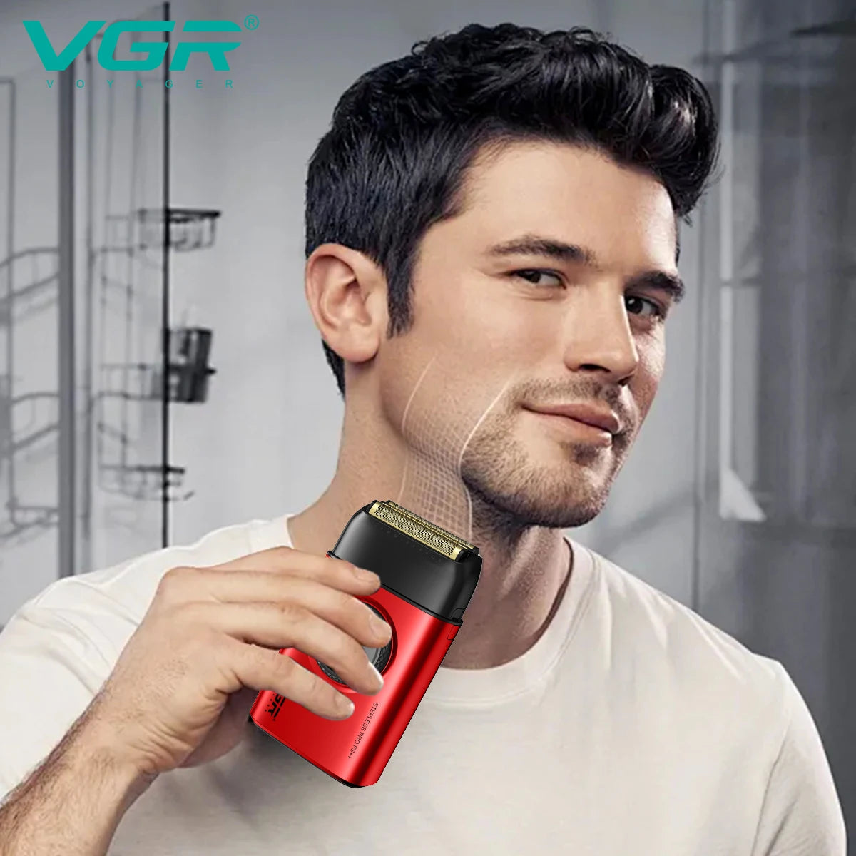 VGR Shaver Professional Shaving Machine Electric Razor Portable Beard Trimmer 9000 RPM Reciprocating LED Shaver for Men V-378