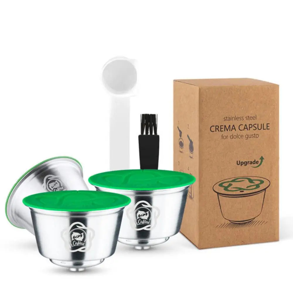 Reusable coffee capsules for Dolce Gusto refillable capsule espresso filter stainless steel filter box iCafilas