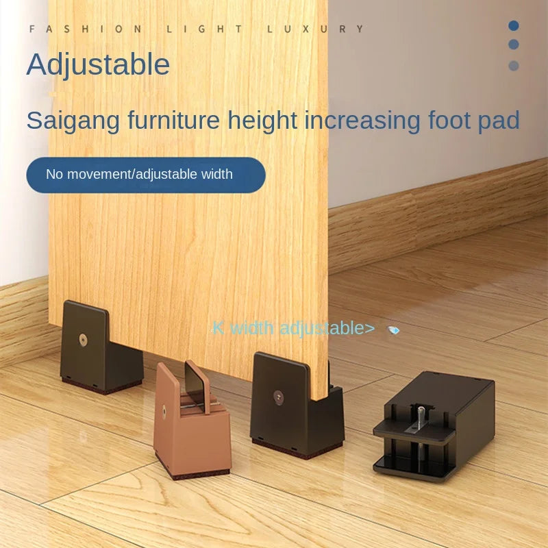 4PCS Adjustable Chair Feet Riser Screw Clamp 2 4 Inch Height Heavy Duty Sofa Tables Bed Furniture Risers With Screw Clamp