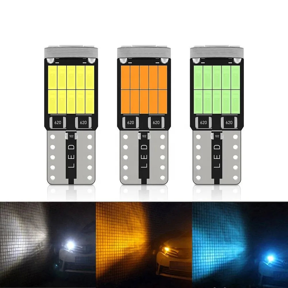 10PCS T10 W5W LED Bulbs - 6000K Cool White 4014 26SMD Canbus, Fits 168 194 5w5 for Car Interior & Signal Lights Upgrade