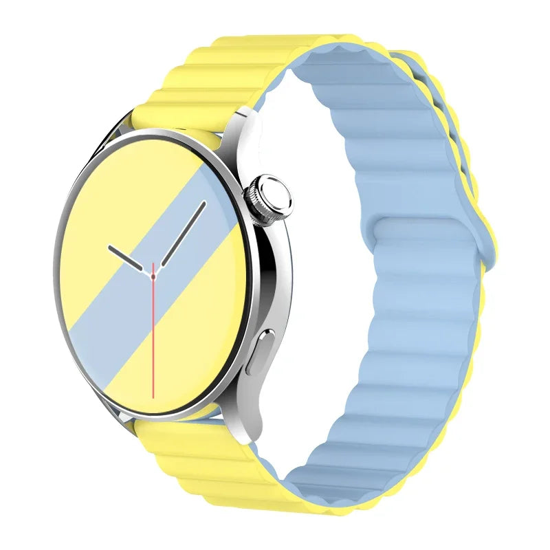 20mm 22mm Magnetic Loop band For Samsung Galaxy watch 6/5 pro/4/Classic/active 2 Silicone link bracelet huawei GT 2-2e 3-4 strap