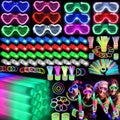 168 Pcs Glow In The Dark Party Supplies, Light Up Party Favors 12PCS LEDGlasses, 16PCs Foam Glow Sticks, 40PCs Finger Lights, 97pcs Glow Sticks ForWedding, Concert, Raves, Birthday Party Ring Gift For Halloween And ChristmasD