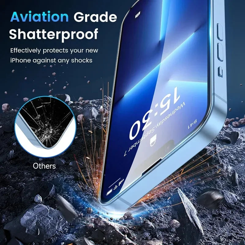 5Pcs Tempered Glass For iPhone 15 13 11 12 14 18 Pro Max Mini Screen Protector For IPhone 16 17 8 Plus X XR XS Protective Glass