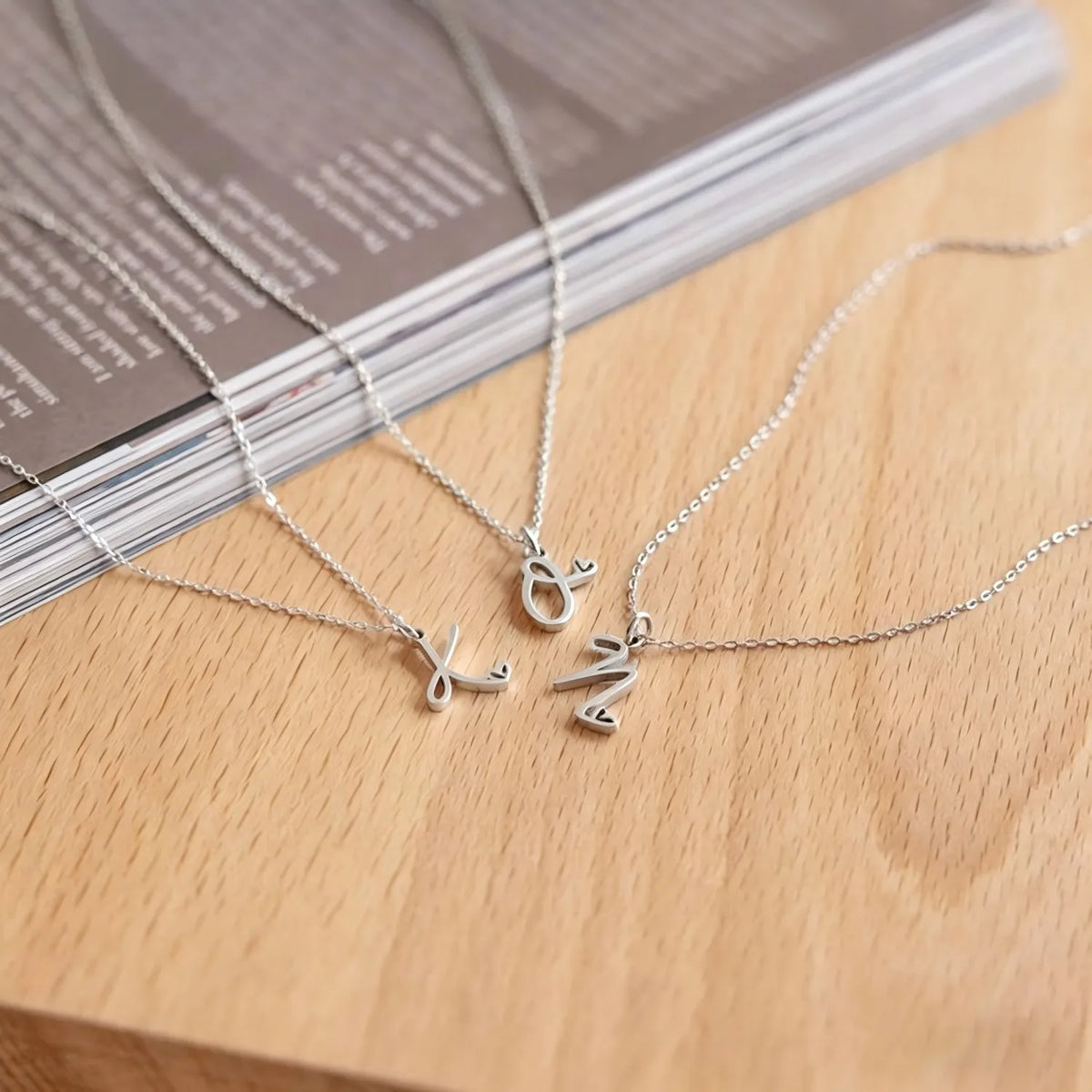 Initial Letter Necklace for Women 26 A-Z Alphabet Pendant Stainless Steel Personalized Heart Minimalist Anti Tarnish Jewelry