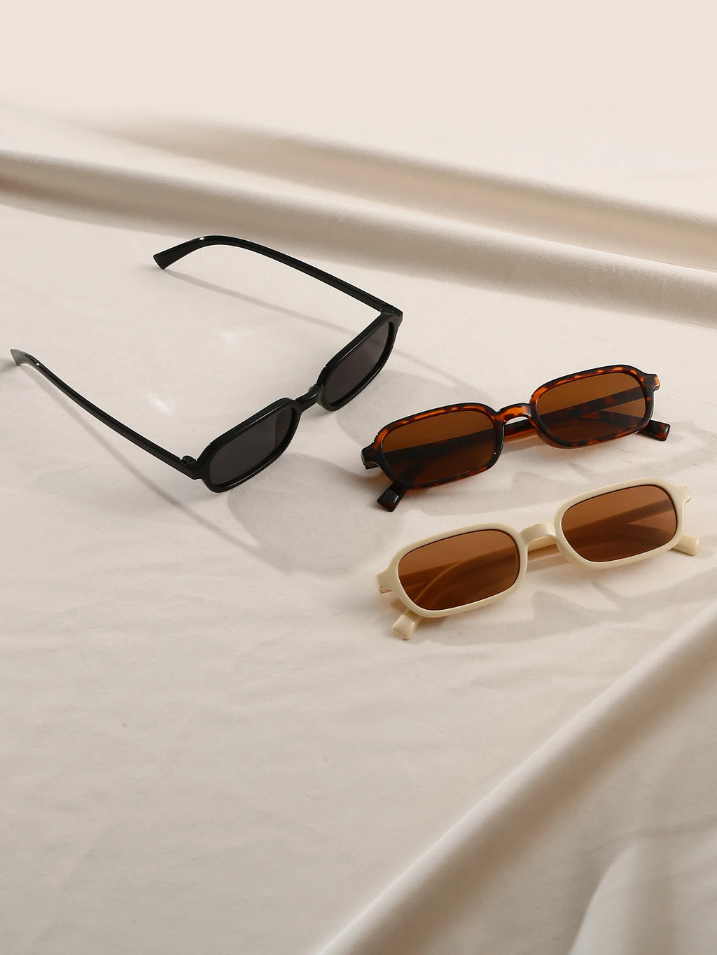 3pcs women's oval frame black tortoiseshell color matching combination suit personality trendy fashion glasses