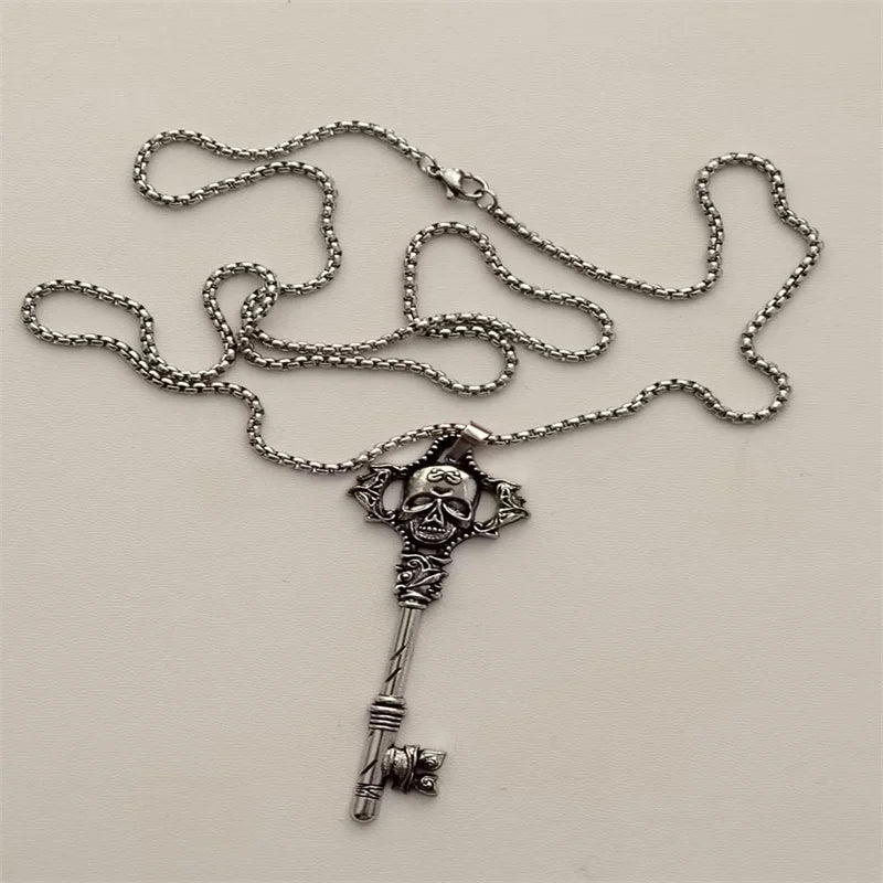 Vintage Cross Pendant Necklace Unisex Versatile Simple Long Sweater Chain Hip Hop Accessory