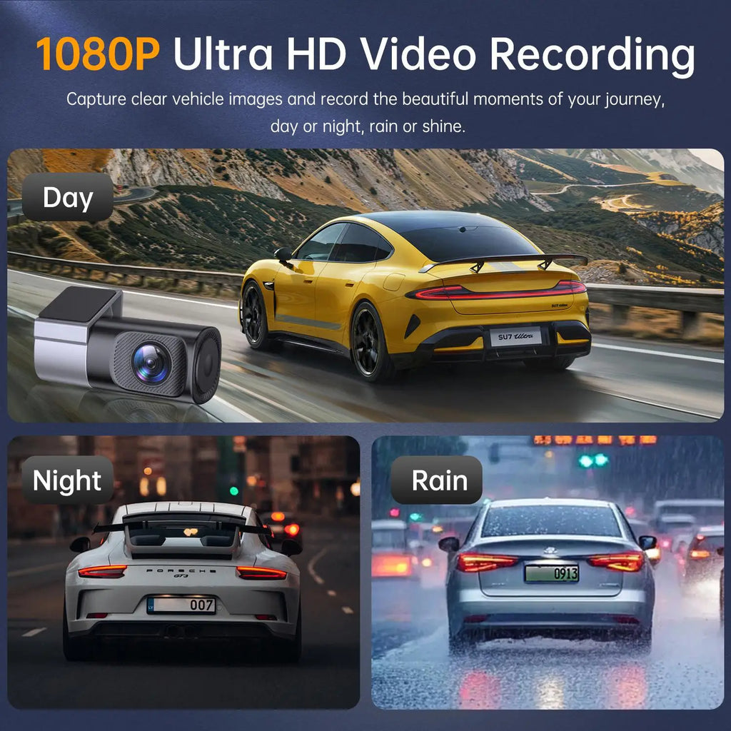 1080P Mini Hidden Dashcam for Car, Night Vision Dashboard Camera with 32GB Memory Card Included, 24-Hour Parking Monitoring, Loop Recording, Gravity Sensor, Mobile App Control, Car Safety Accessory