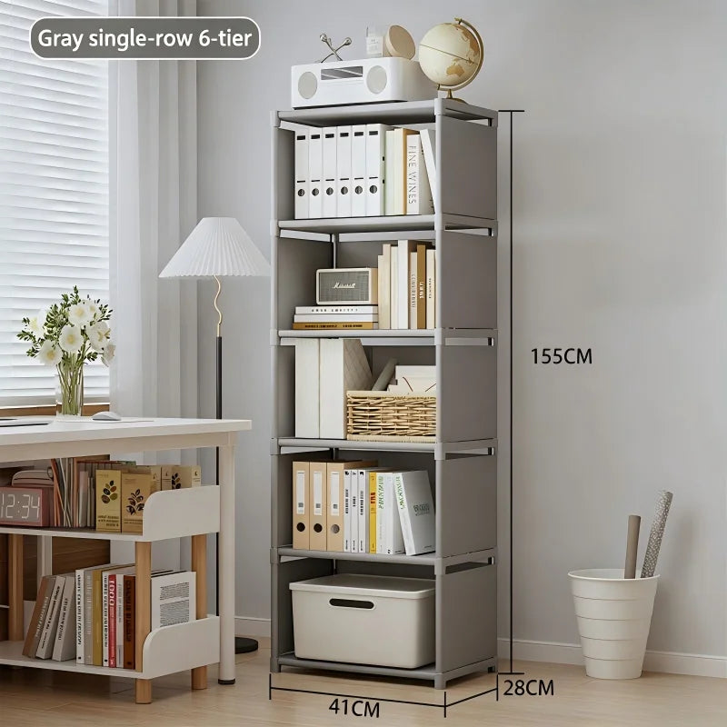 Multilayer Bookshelf Easy Assembly Bookcase Living Room Bedroom Study Storage Shelf for Books Toys Sundries