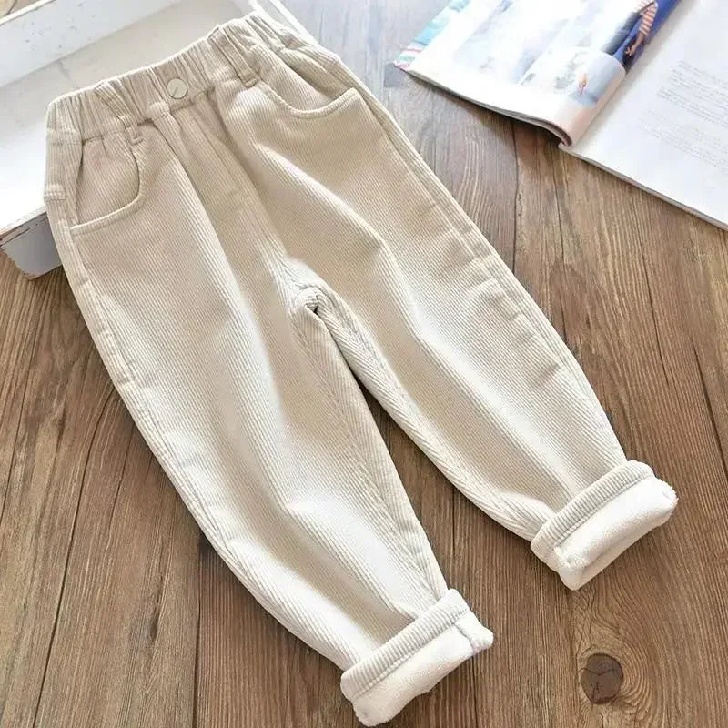 Harem Pants Corduroy Children Outfits Tracksuit Winter Cotton Trousers Kids Outwear Pants Boys Girls Casual Warm Loose Pants