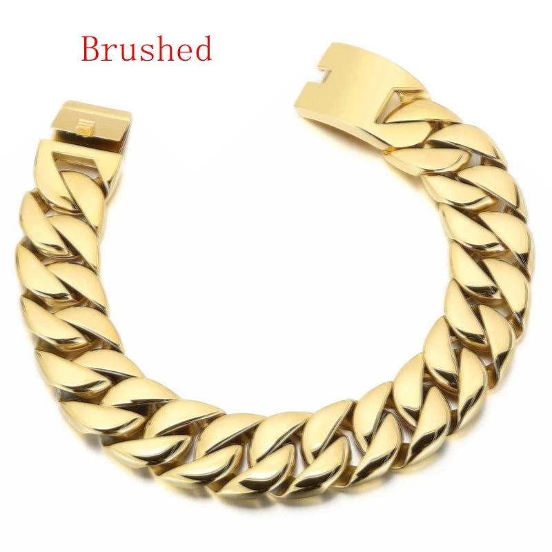 Kalen 20mm/31mm Punk Men's Women's Stainless Steel Necklace Heavy Larger Necklace Curb Cuban Chain Choker Jewelry 40/42cm Length