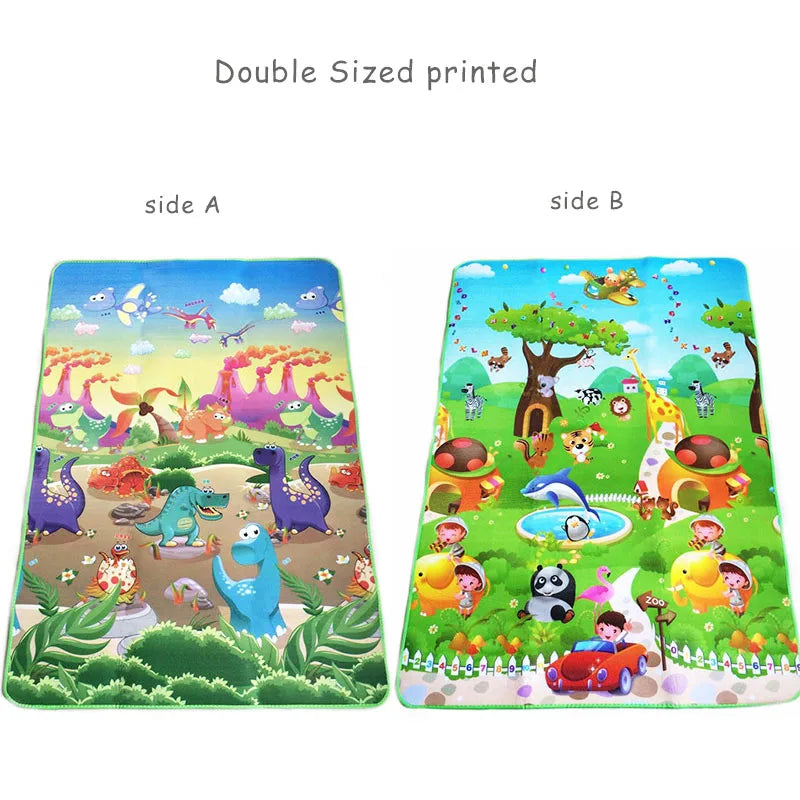 Doubel Sided Baby Play Mat 180x120cm Kids Rug Educational Toys for Children Soft Floor Toddler Crawling Carpet Game Activity Gym