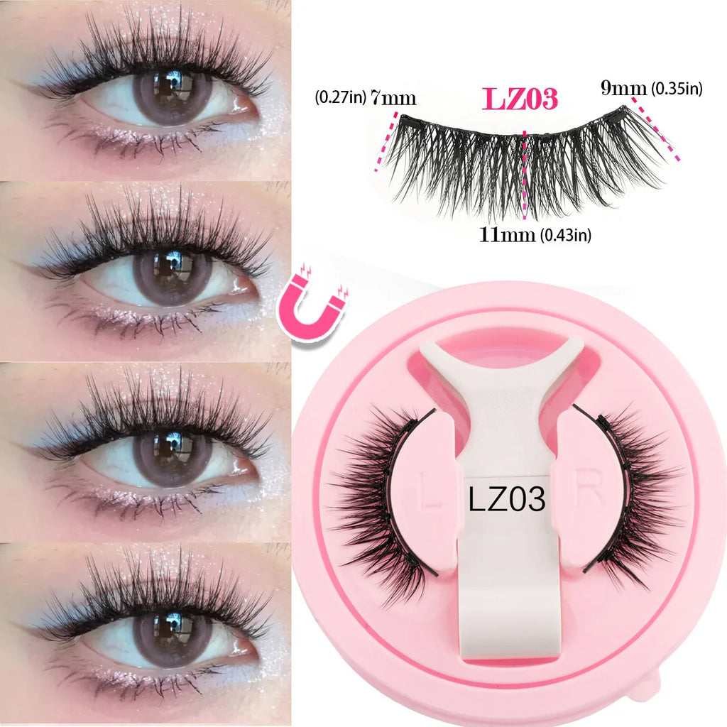1 Pair Magnetic Eyelashes Set Reusable Easy to Use Eyelash Extension Tools Natural Curler False Eyelashes With Magnetic Tweezers