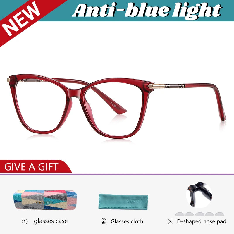 VICKY Classic Minimalist Geometric Design Fashionable Anti-blue Light Reading Glasses Customized Prescription Available LS211