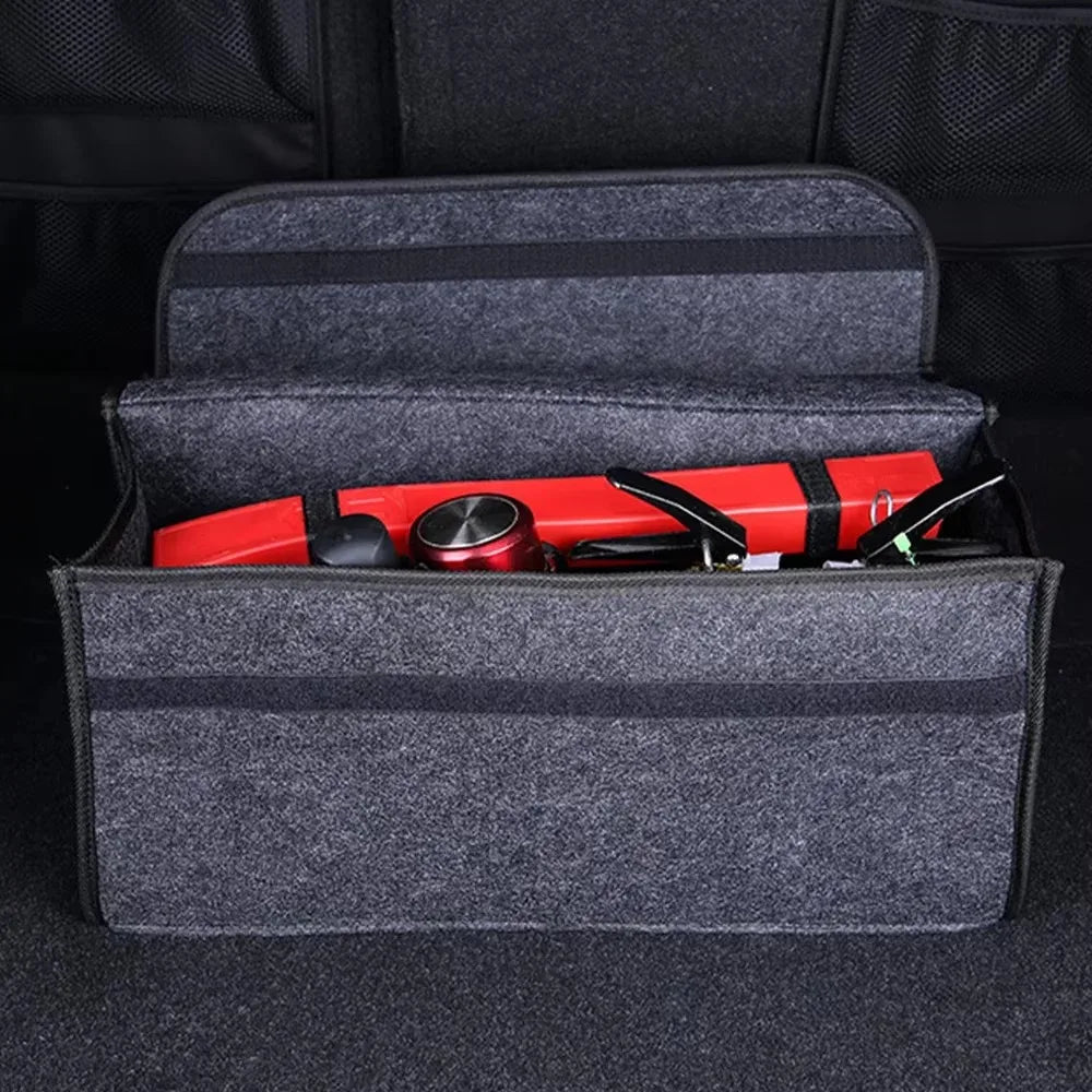 KKJOY Large anti Slip Car Trunk Organizer with Compartments for Boot Storage Tool and Accessory Keeping Use