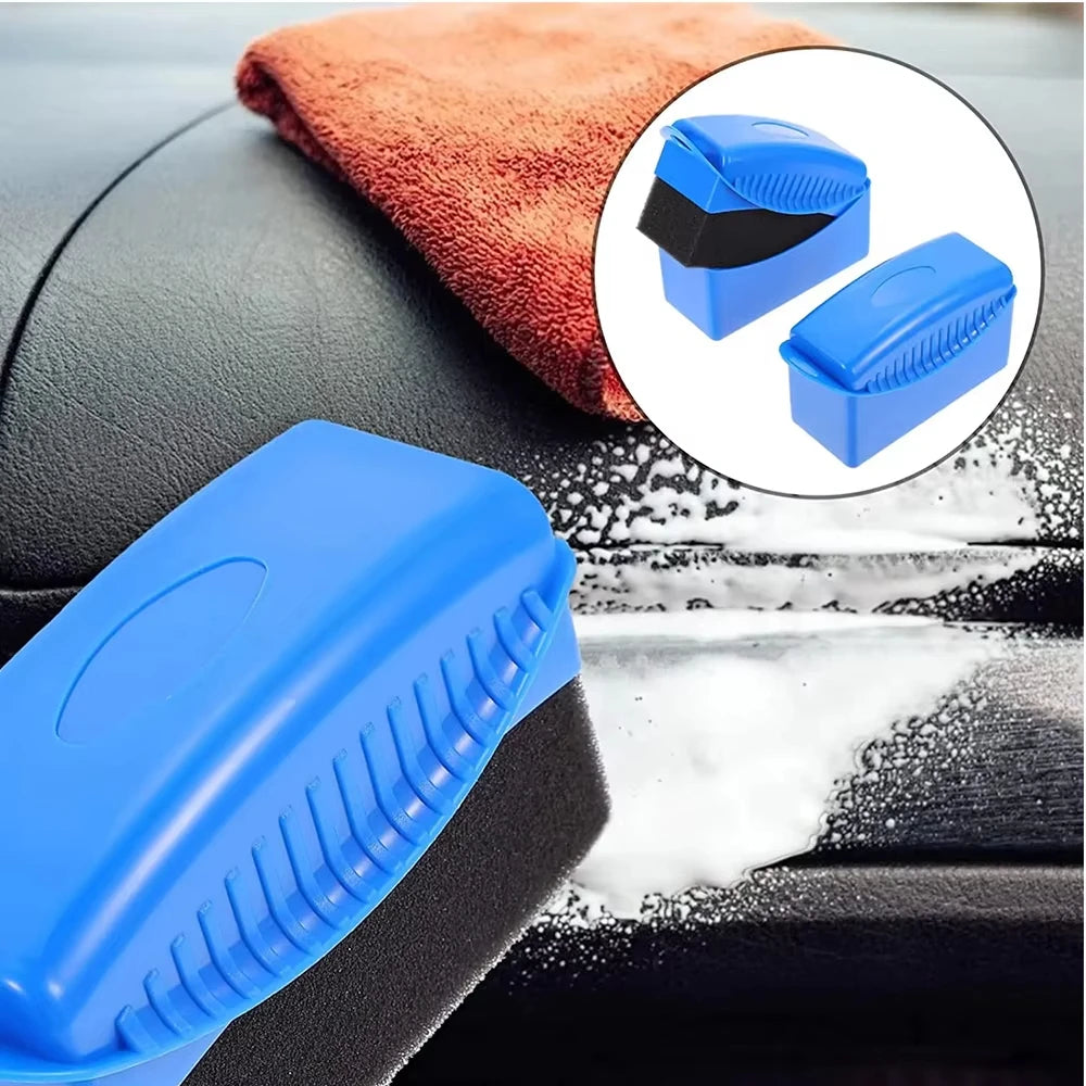 Car Wheel Sponge Brushes (W/ or W/O Lid)-Tire Contour Cleaner&Dressing Applicators, Waxing Polishing Pads Detailing Accessories