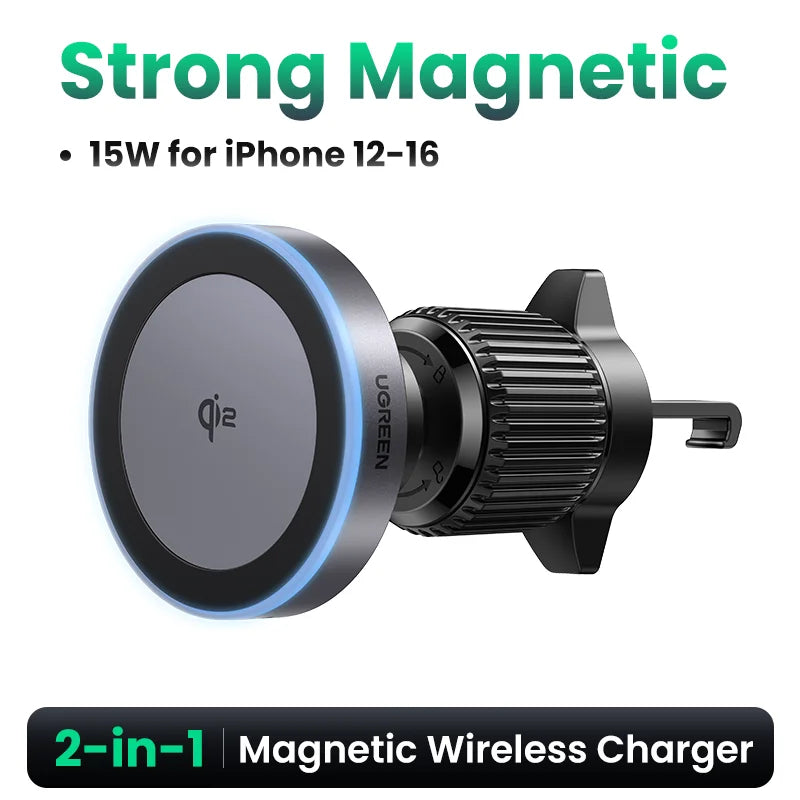 UGREEN Qi2.2 25W 15W Magnetic Car Phone Holder Wireless Charger Stand For iPhone 17 16 Pro Max Charging Magnetic Car Charger