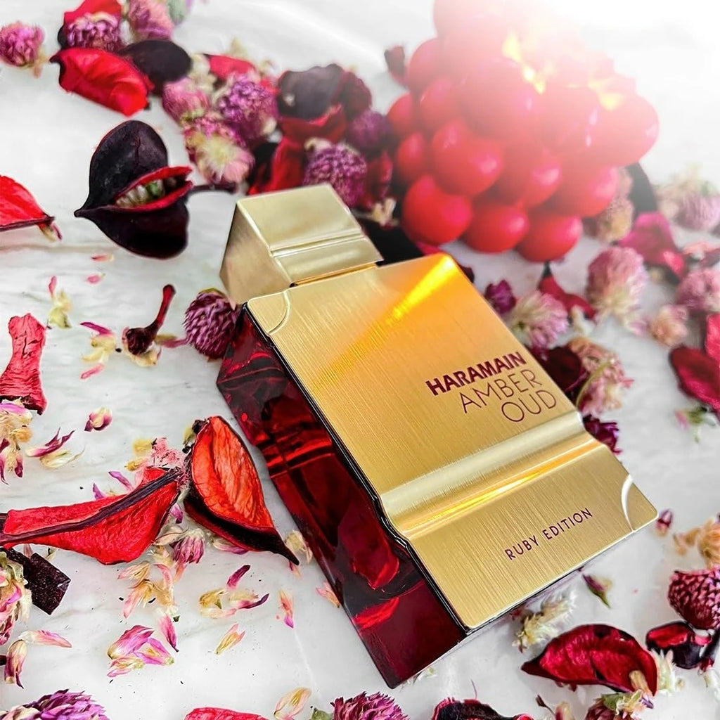 Al Haramain Amber Oud Ruby Edition Eau De Parfum Spray 60ml (2 oz) - Unisex Arabian Perfume for Women & Men, Long-Lasting Amber
