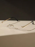 1/2PCS Unisex Metal Square Frame Fashio Rimless Sunglasses For Outdoor Beach Party