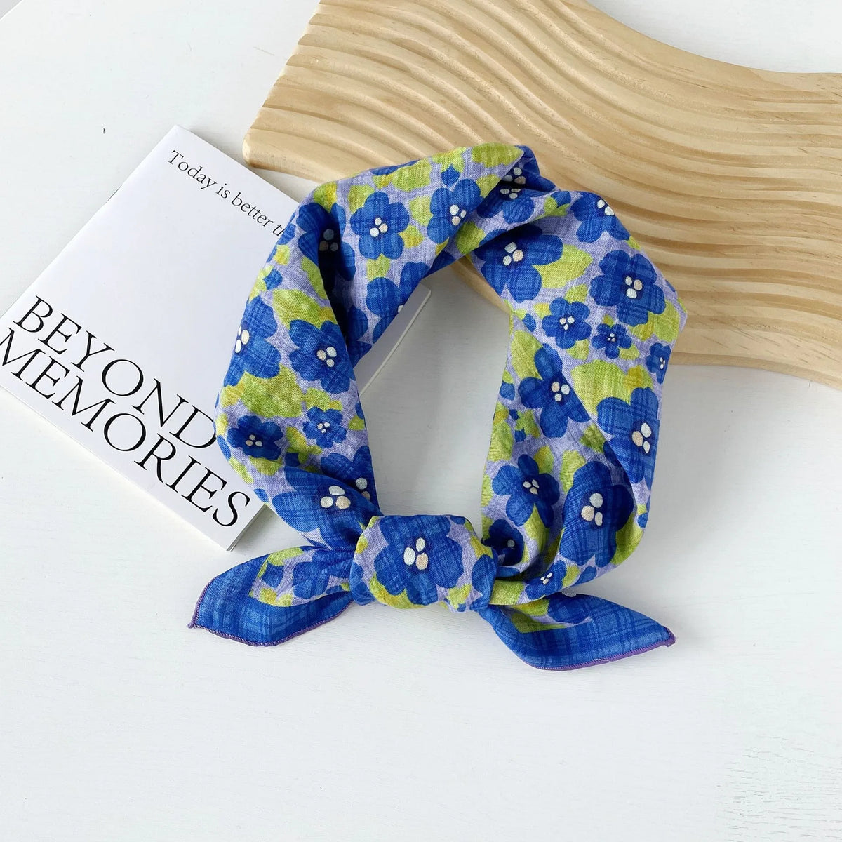 Fashion Square Scarf 1pcs Cotton Rich Summer Scarf Digital Printed Head Scarf for Women Versatile Lightweight Wrap Chic