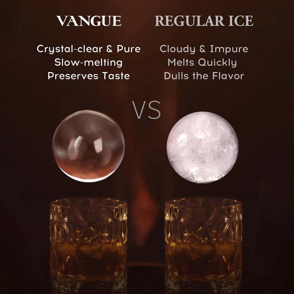 Crystal Clear Ice Ball Maker, 4 Large 2.4" Clear Sphere Ice Cube Mold for Whiskey, Cocktails & Bourbon