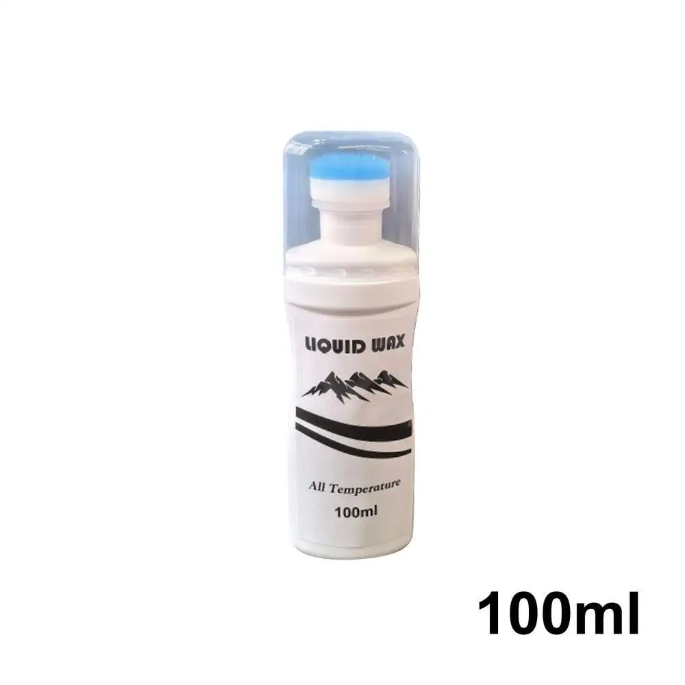 100ml Liquid Ski Wax with Applicator Long Lasting Glide & Protection for Skis & Snowboards, Easy Rub-On Formula for Home Tuning